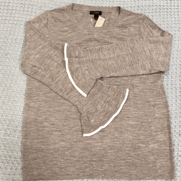 J.Crew Grey Merino Wool Sweater, Sz. M - Picture 4 of 7